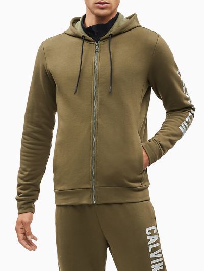 Calvin Klein Ruhák HU503203 | Calvin Klein Zip Up Férfi Kapucnis Pulóver Lila